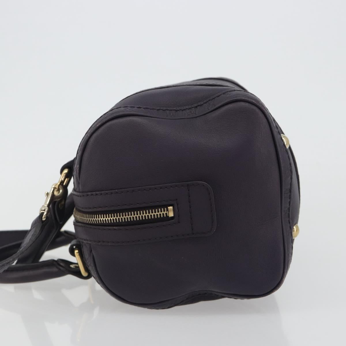 GUCCI GG Canvas Guccissima Boston Bag Leather Purple Gold 269876 Auth 190349A