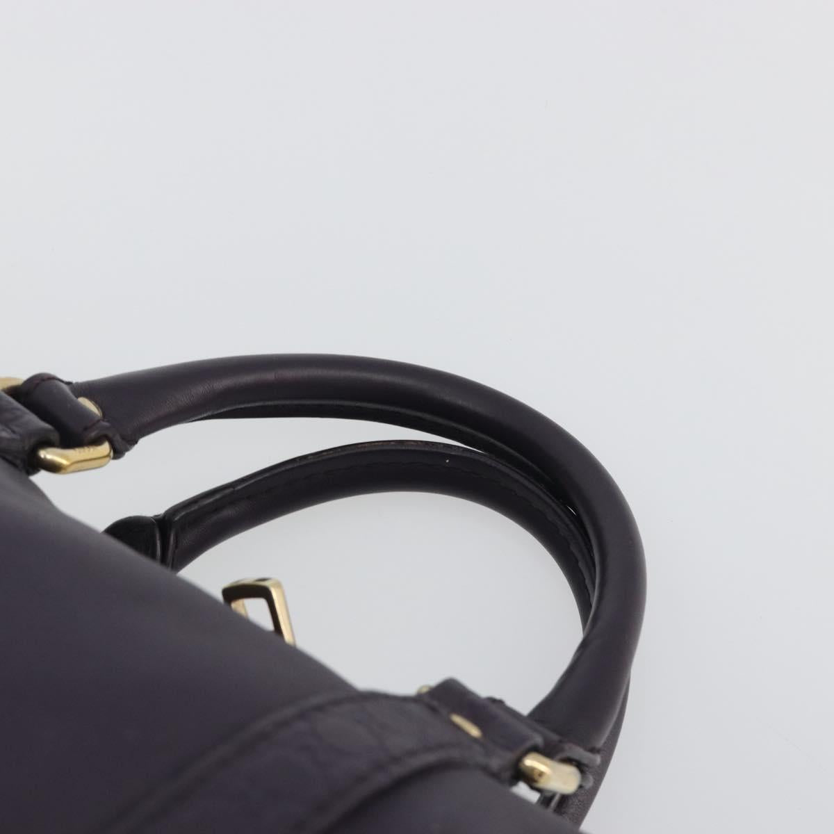 GUCCI GG Canvas Guccissima Boston Bag Leather Purple Gold 269876 Auth 190349A