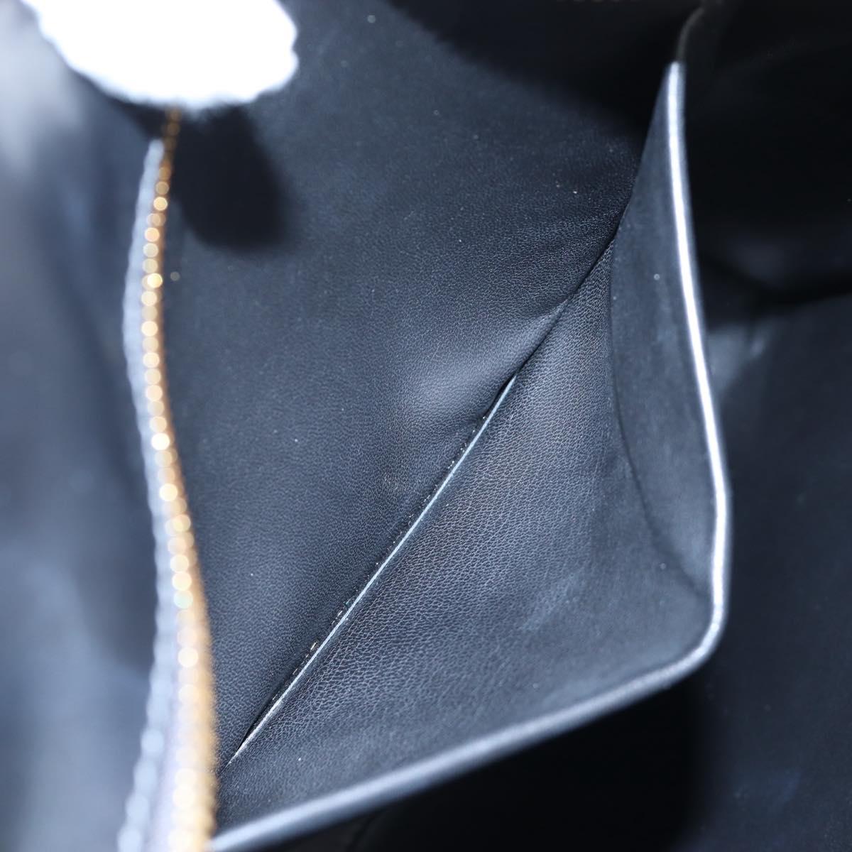 PRADA Shoulder Bag Leather Black Gold Auth 190350V