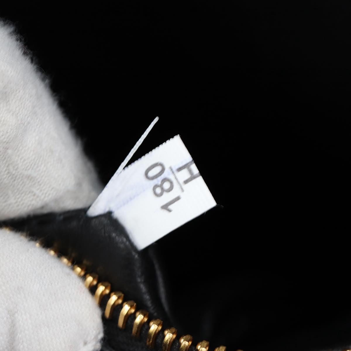 PRADA Shoulder Bag Leather Black Gold Auth 190350V