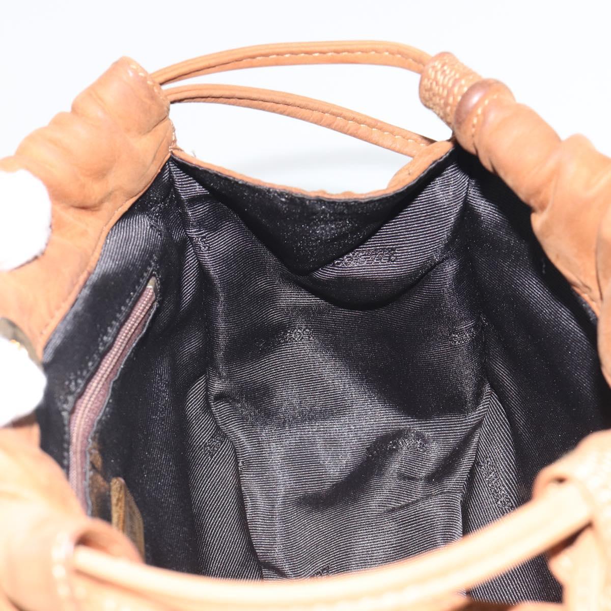LOEWE Shoulder Bag Suede Brown Gold Auth 190351A