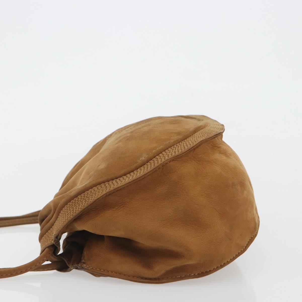 LOEWE Shoulder Bag Suede Brown Gold Auth 190351A
