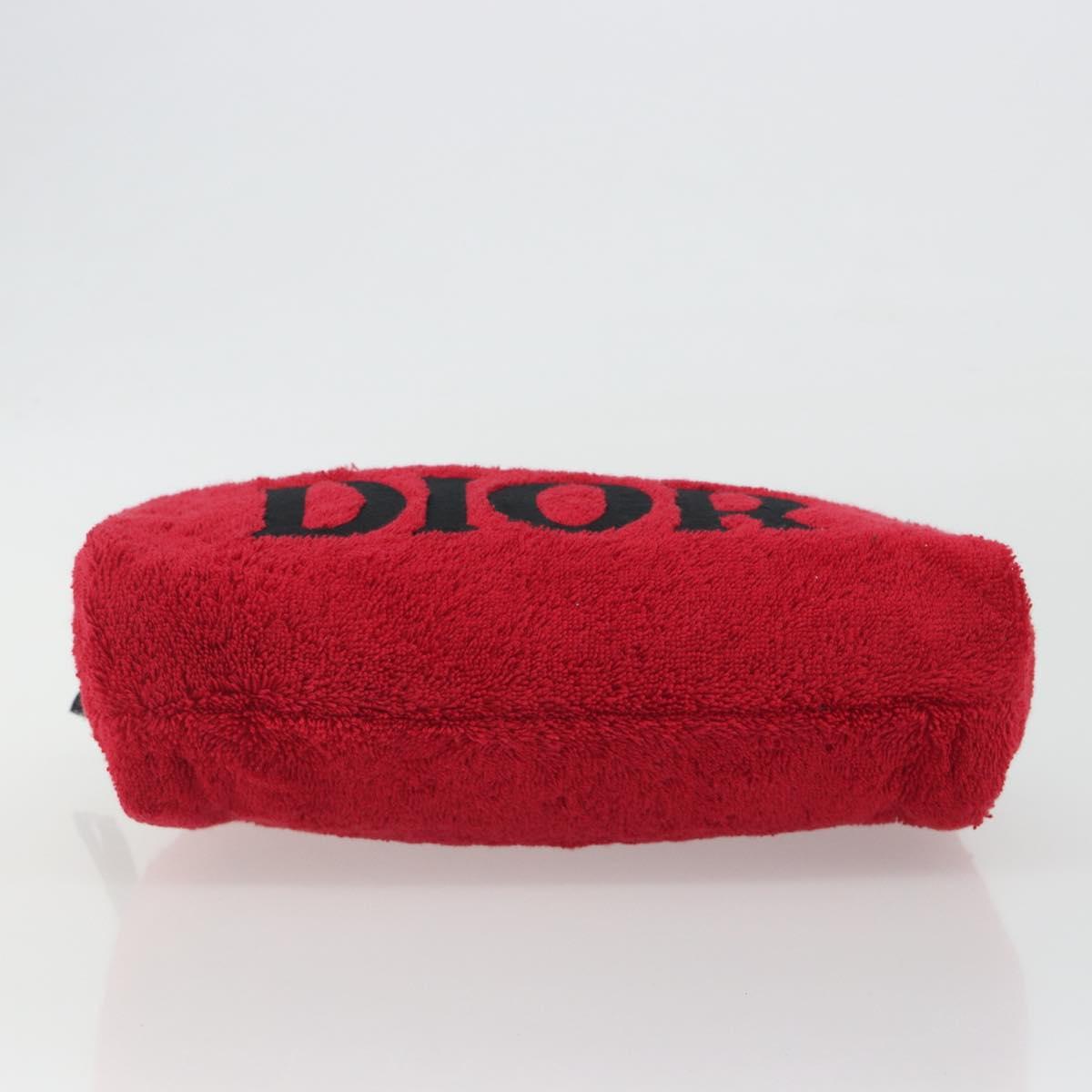 Christian Dior Hand Bag Pile Red Auth 190355A