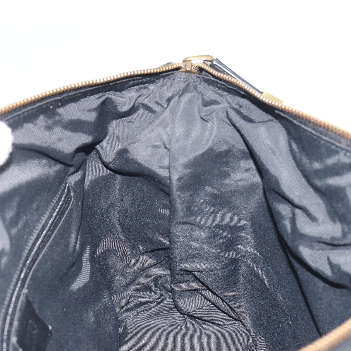 GUCCI GG Canvas Hand Bag Black Gold 92734 Auth 190358A