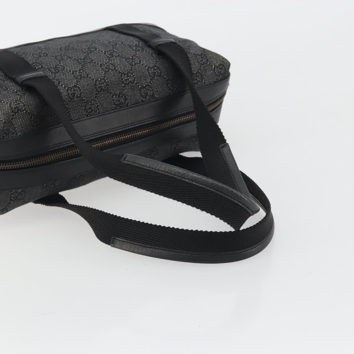 GUCCI GG Canvas Hand Bag Black Gold 92734 Auth 190358A