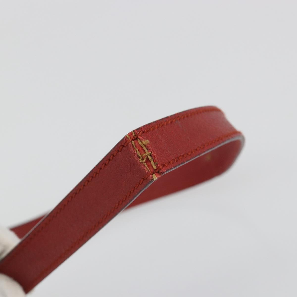 GUCCI GG Canvas Shoulder Bag Red Silver 113013 Auth 190359