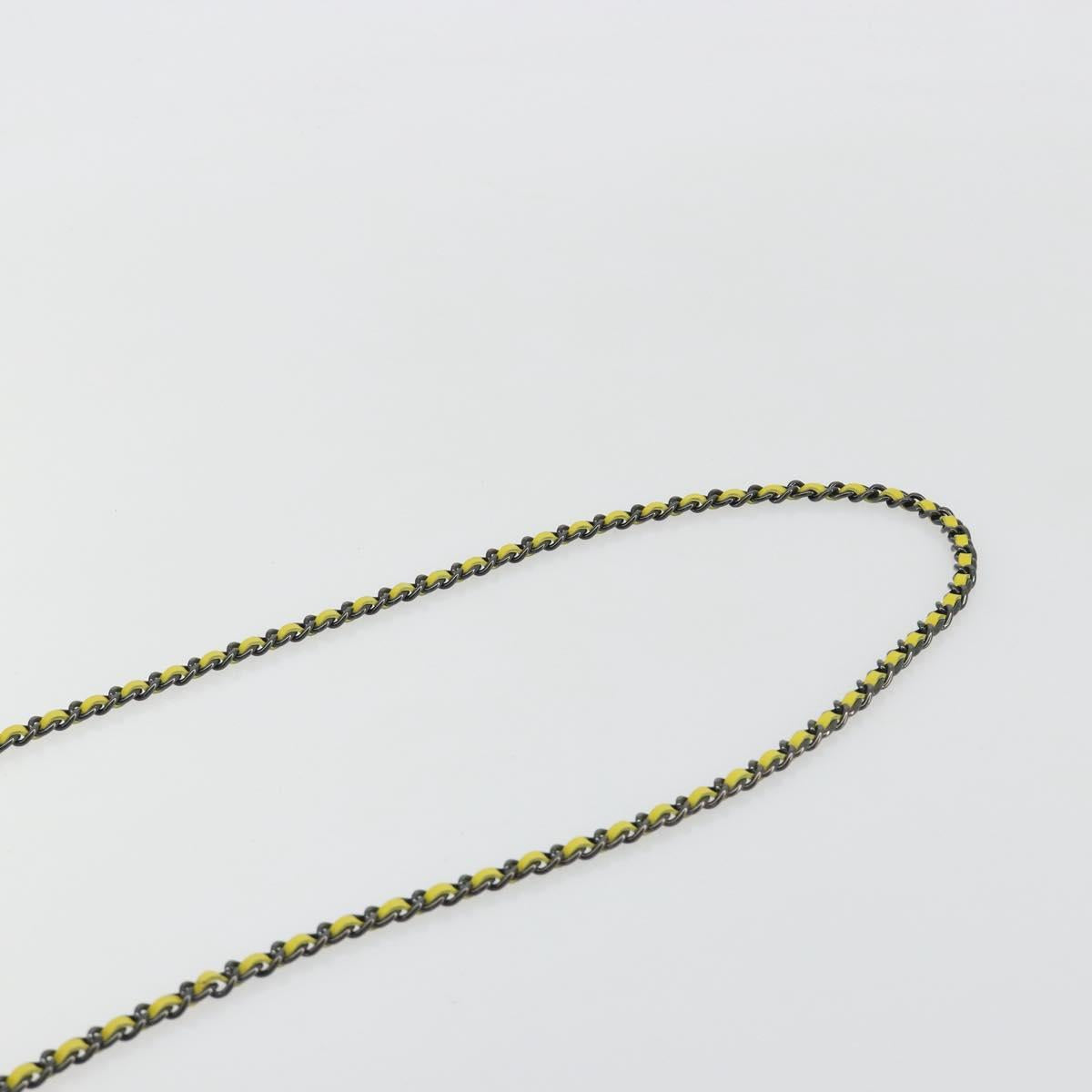 CHANEL Matelasse Chain Shoulder Bag Velor Yellow Silver CC Auth 190362A