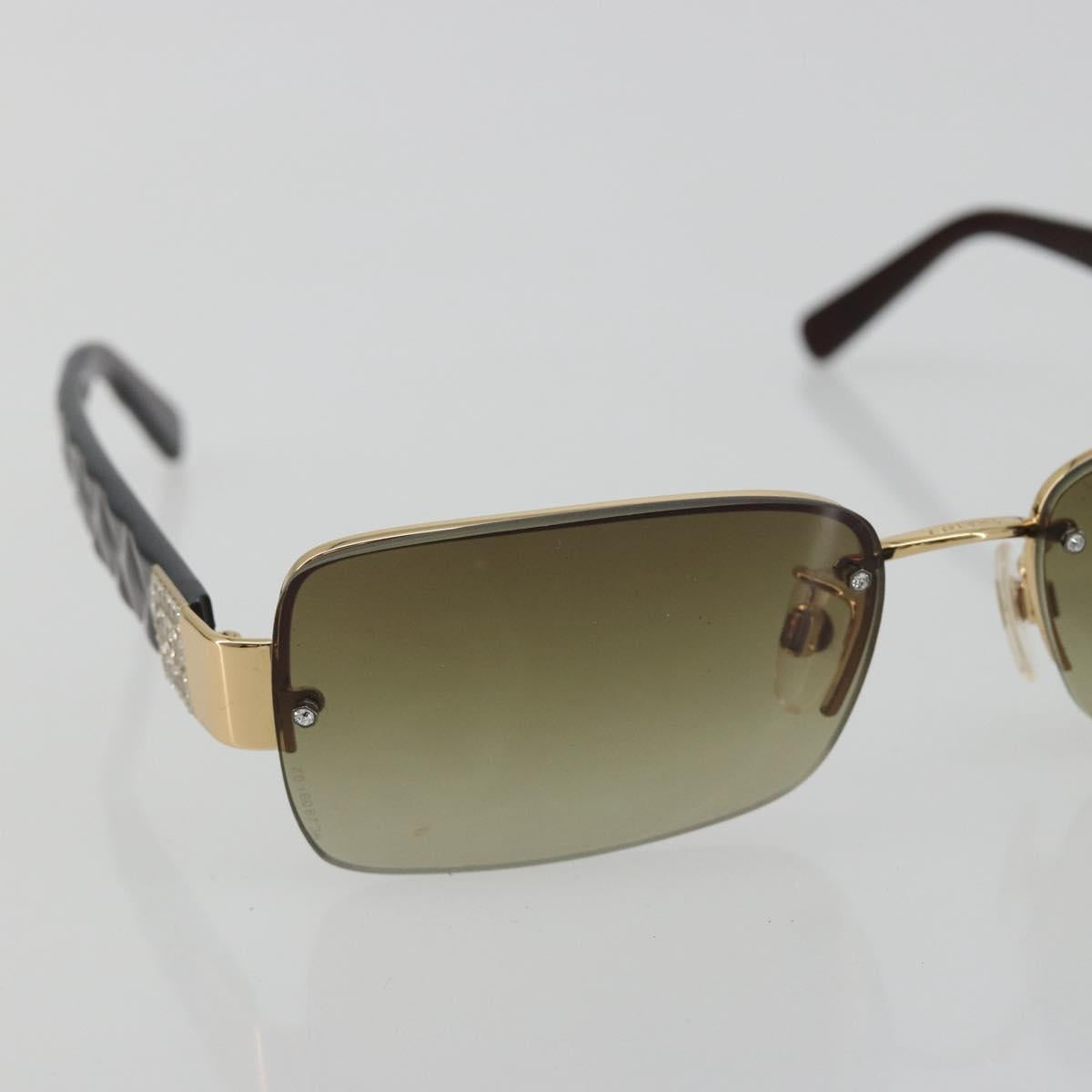 CHANEL COCO Mark Sunglasses plastic Brown CC Auth 190363