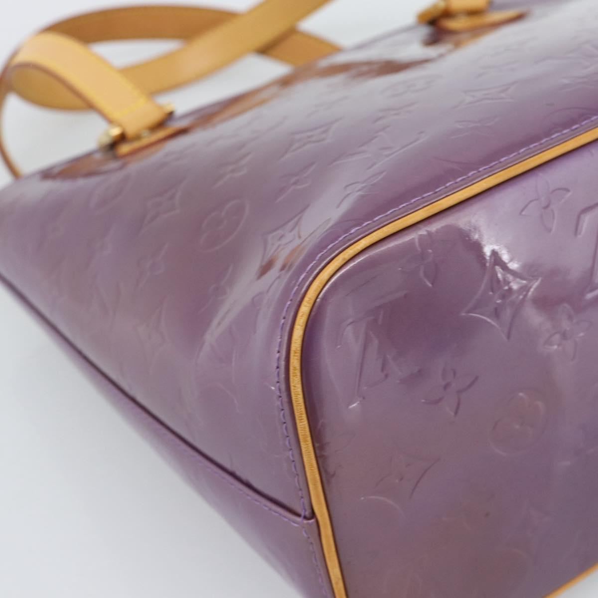 LOUIS VUITTON Monogram Vernis Houston Hand Bag Purple Viole M91093 Auth 190380A