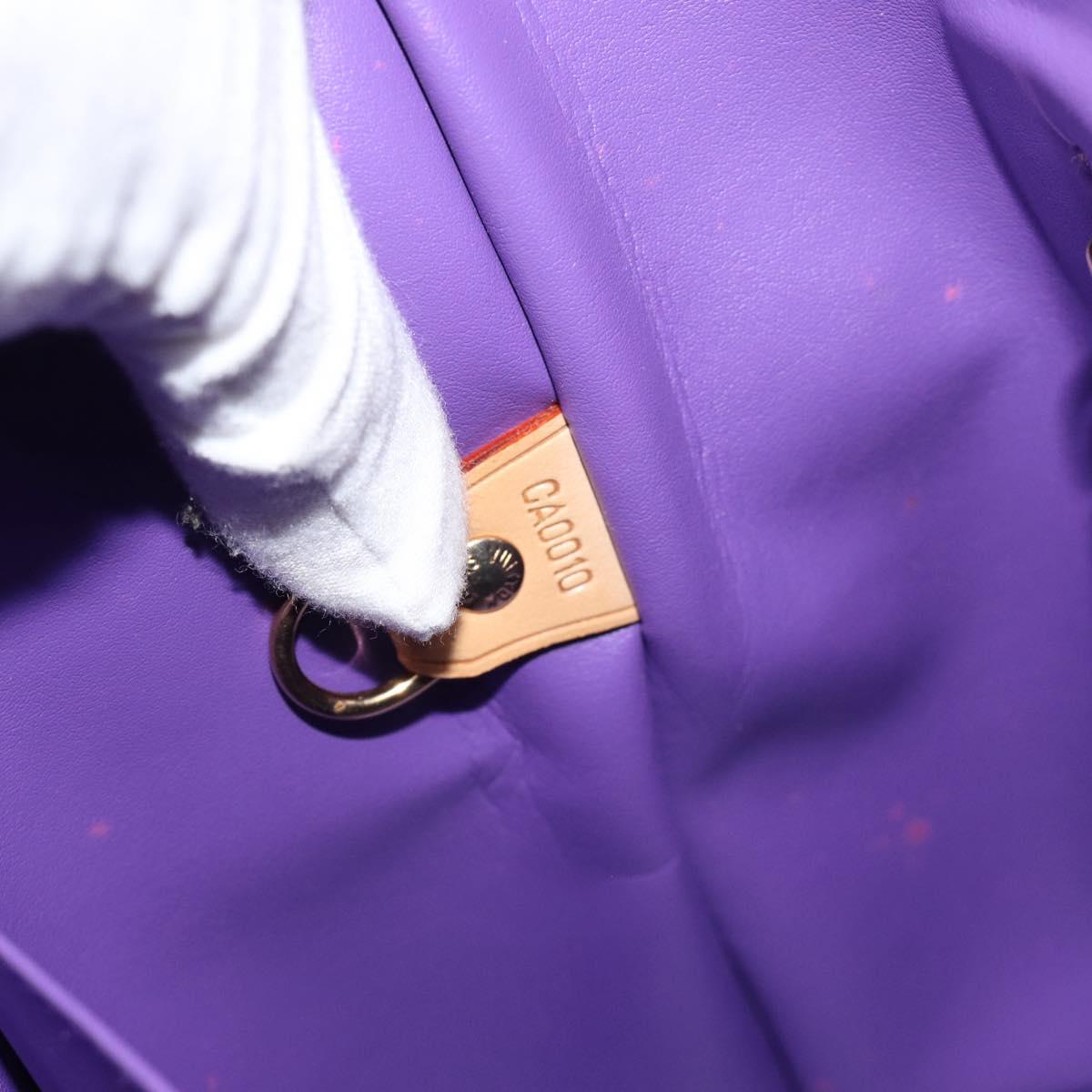 LOUIS VUITTON Monogram Vernis Houston Hand Bag Purple Viole M91093 Auth 190380A