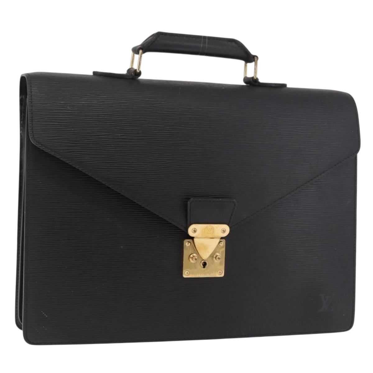 LOUIS VUITTON Epi Serviette Conseiller Business Bag Black M54422 LV Auth 190381