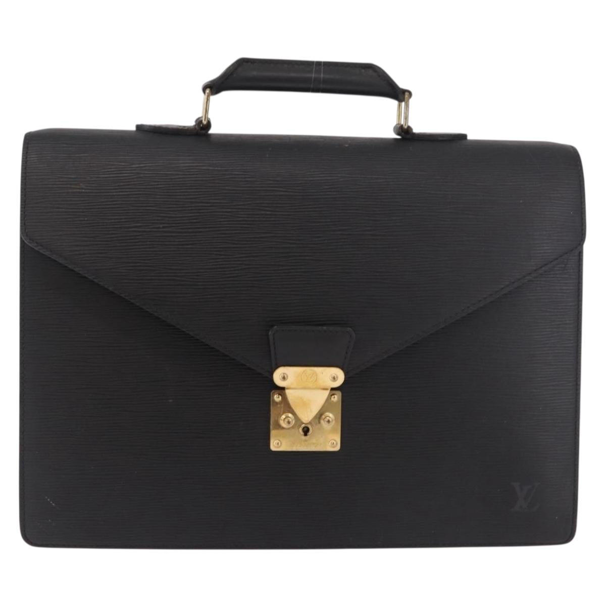 LOUIS VUITTON Epi Serviette Conseiller Business Bag Black M54422 LV Auth 190381
