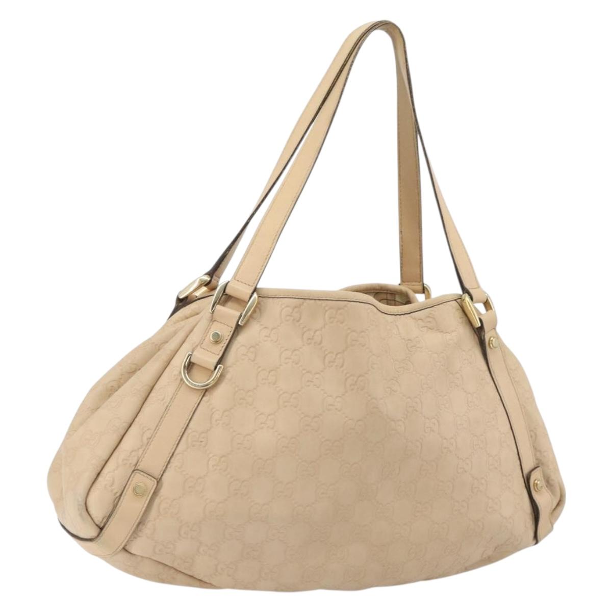 GUCCI GG Canvas Guccissima Abbey Tote Bag Beige Gold 130736 Auth 190383