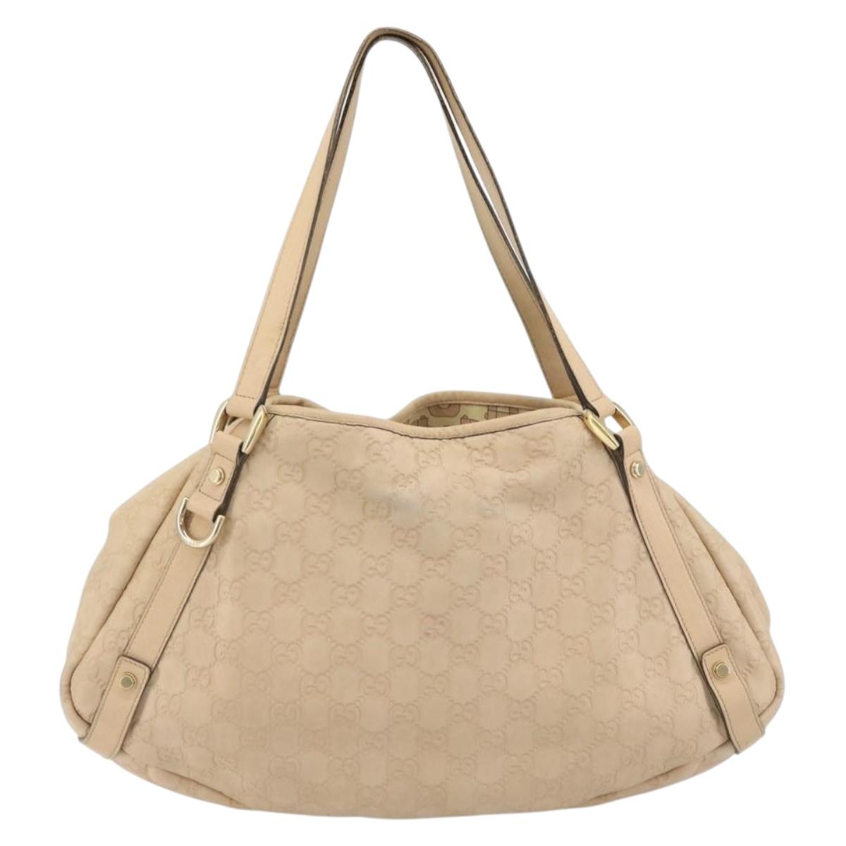 GUCCI GG Canvas Guccissima Abbey Tote Bag Beige Gold 130736 Auth 190383