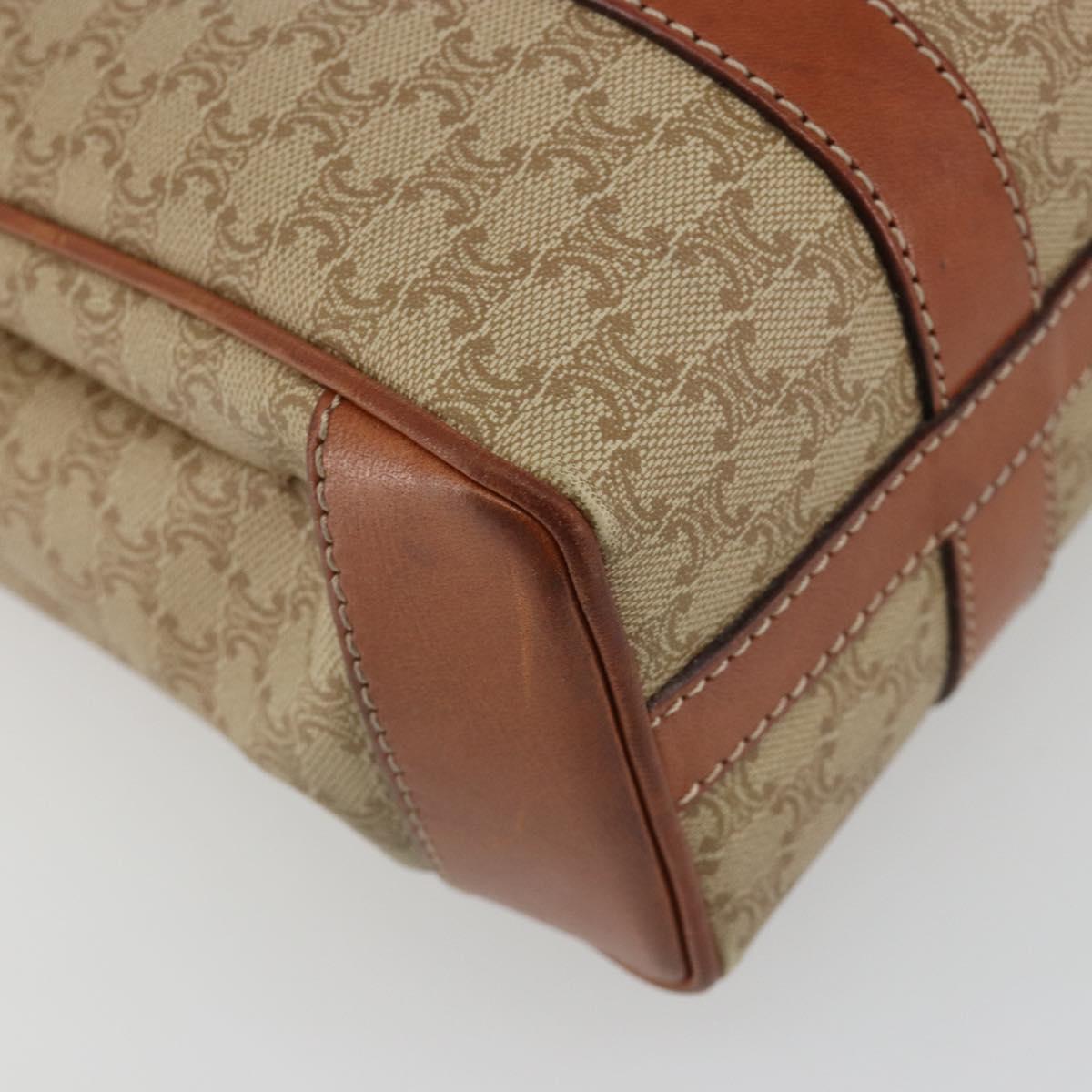 CELINE Macadam Canvas Hand Bag PVC Beige Gold Auth 190386