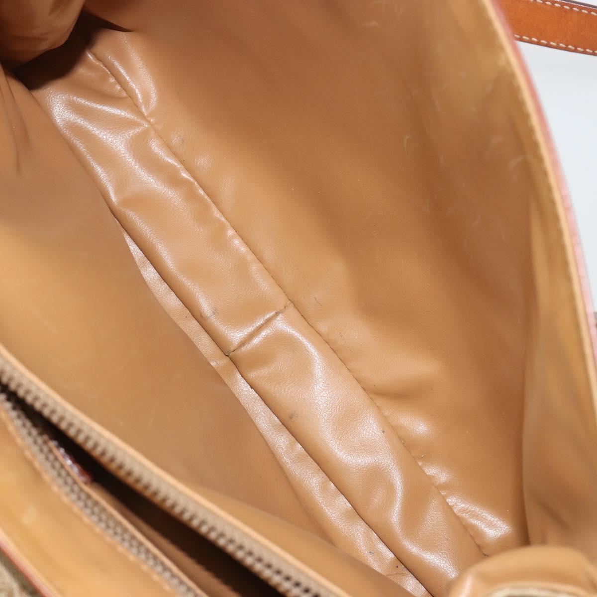 CELINE Macadam Canvas Hand Bag PVC Beige Gold Auth 190386