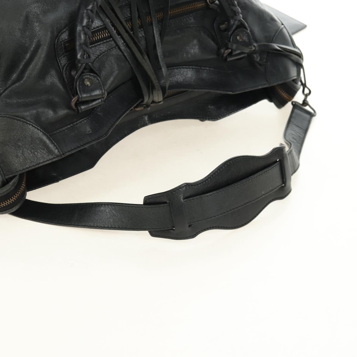 BALENCIAGA The City Hand Bag Leather 2way Black 115748 Auth 190388SAM