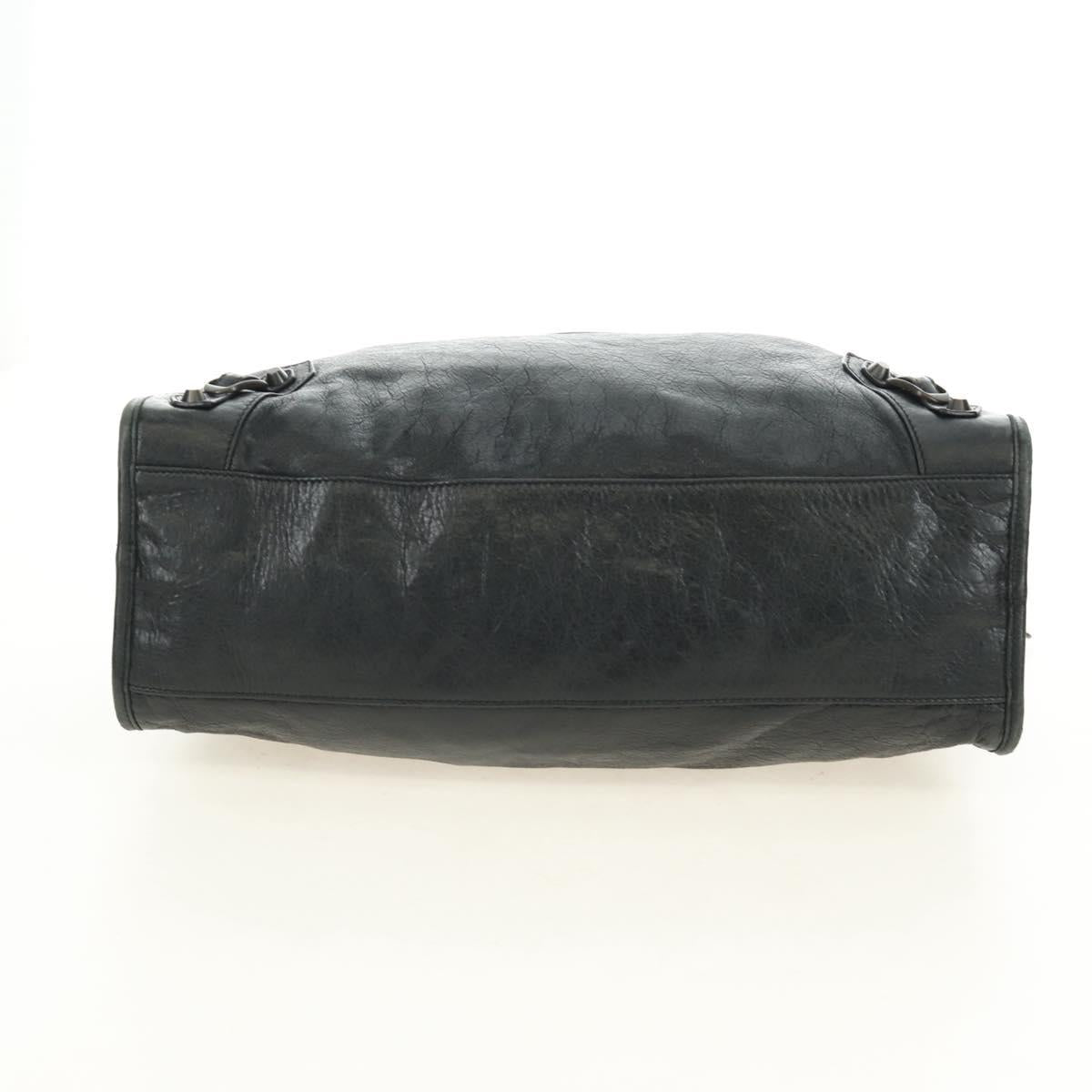 BALENCIAGA The City Hand Bag Leather 2way Black 115748 Auth 190388SAM