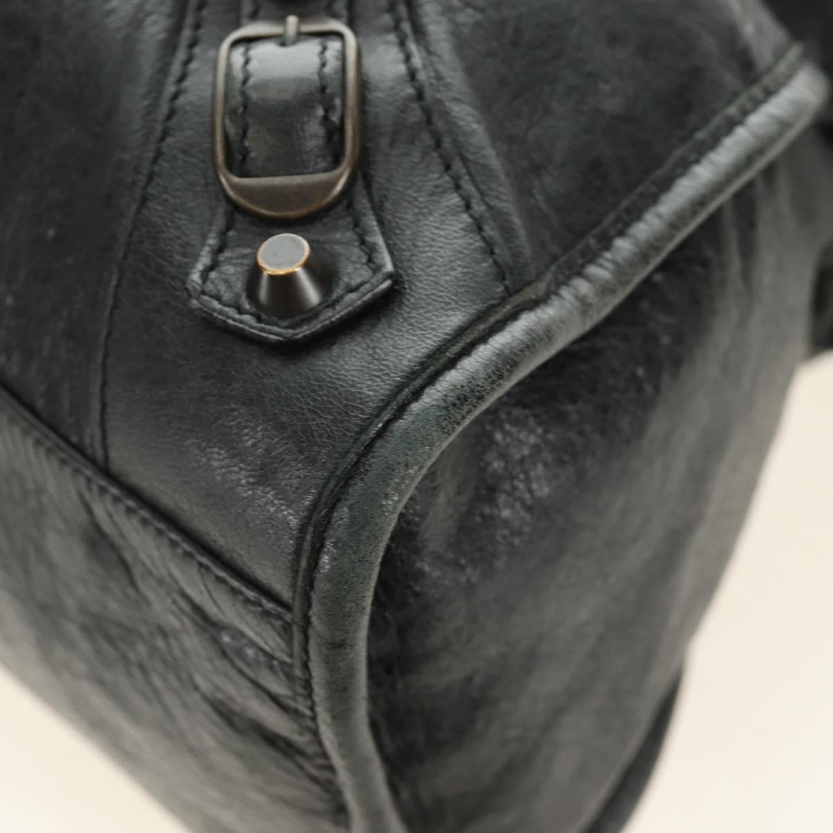 BALENCIAGA The City Hand Bag Leather 2way Black 115748 Auth 190388SAM