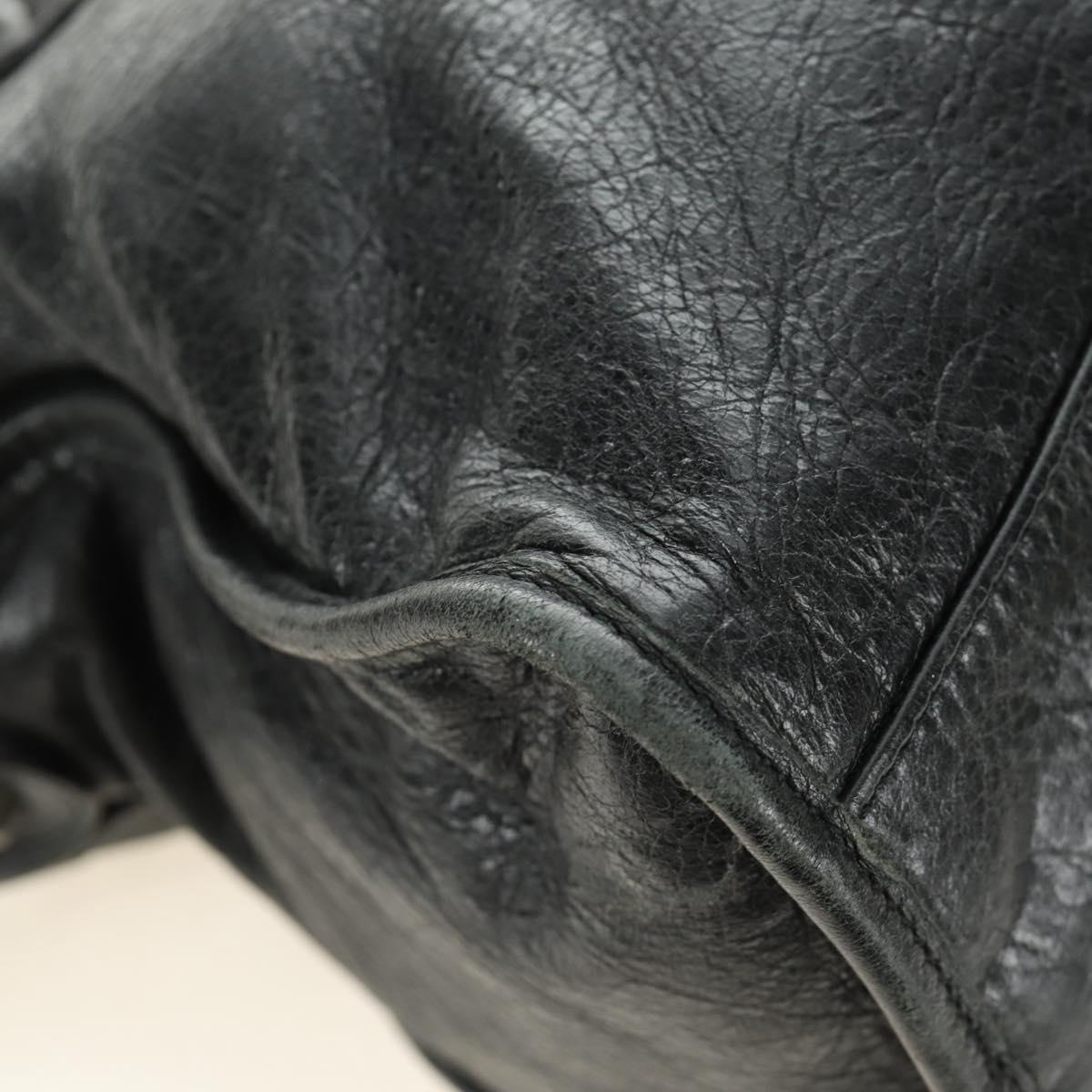 BALENCIAGA The City Hand Bag Leather 2way Black 115748 Auth 190388SAM