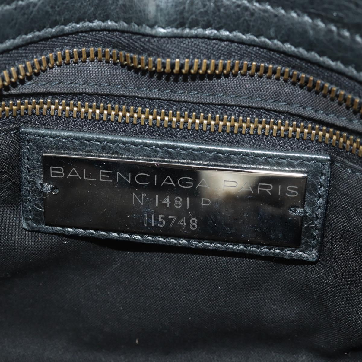 BALENCIAGA The City Hand Bag Leather 2way Black 115748 Auth 190388SAM