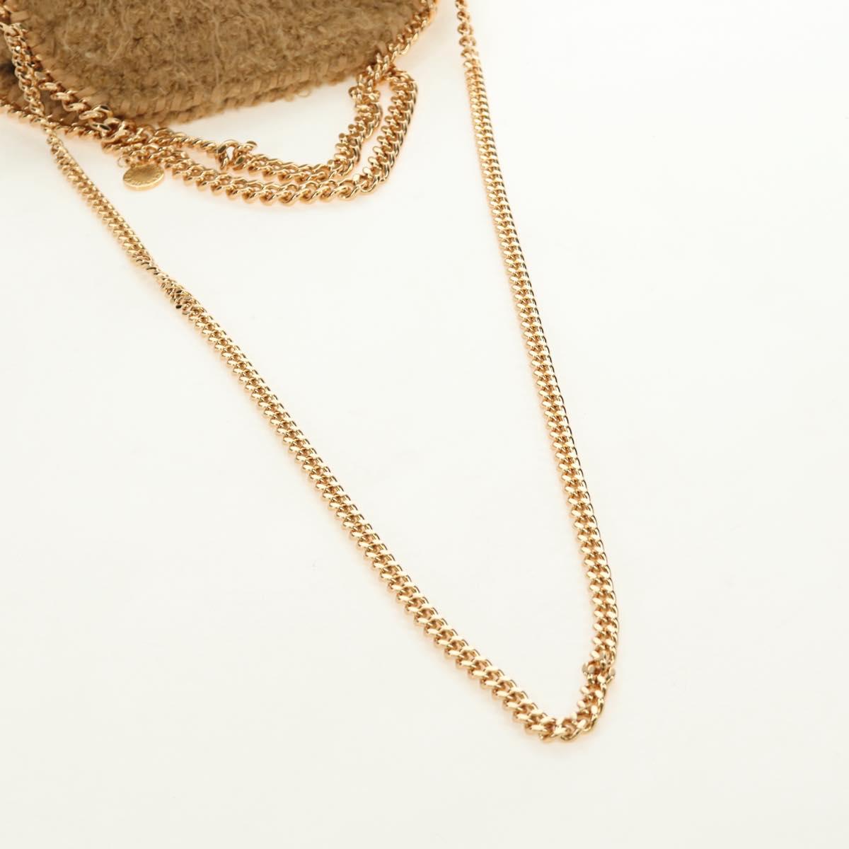 Stella MacCartney Chain Falabella Shoulder Bag Bore 2way Brown Gold Auth 190391V