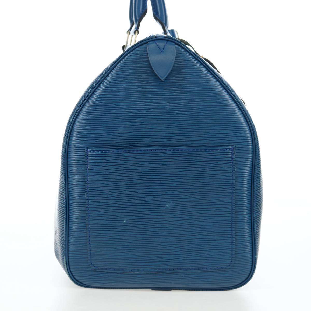 LOUIS VUITTON Epi Keepall 45 Boston Bag Blue M42975 LV Auth 190402V