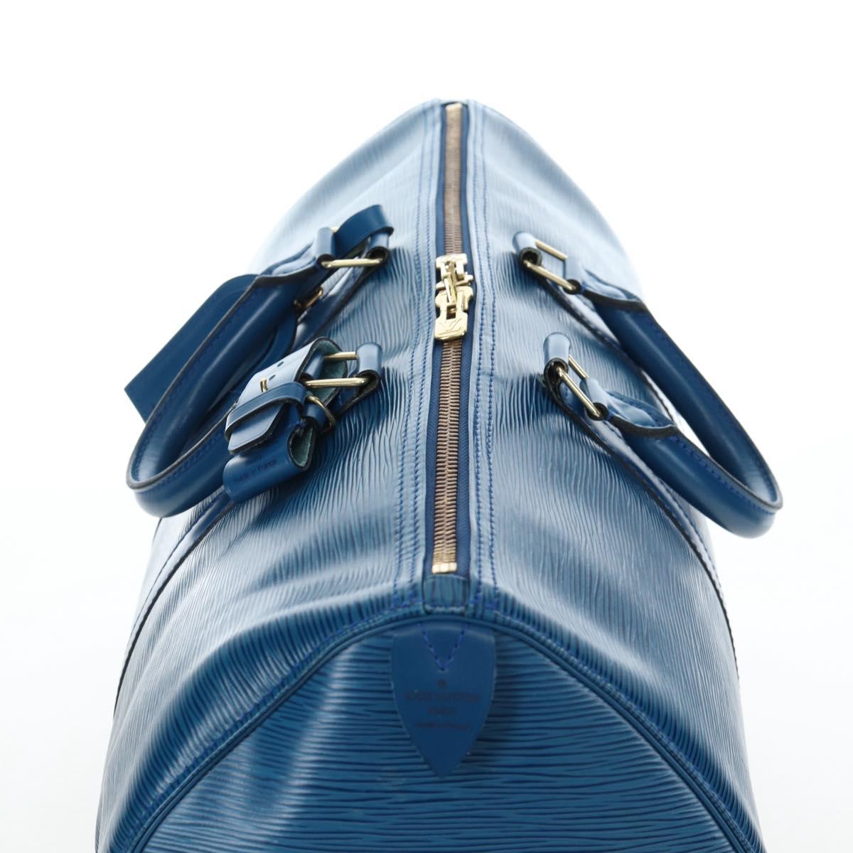 LOUIS VUITTON Epi Keepall 45 Boston Bag Blue M42975 LV Auth 190402V