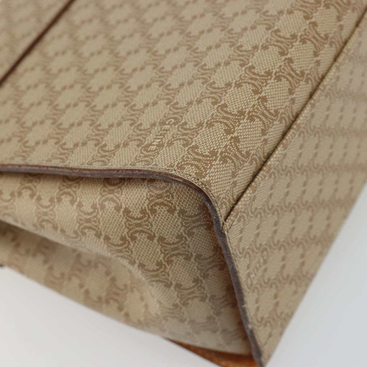 CELINE Macadam Canvas Star Ball Hand Bag PVC 2way Beige Gold Auth 190408A