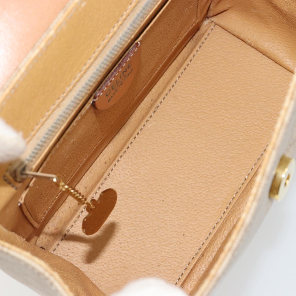 CELINE Macadam Canvas Star Ball Hand Bag PVC 2way Beige Gold Auth 190408A