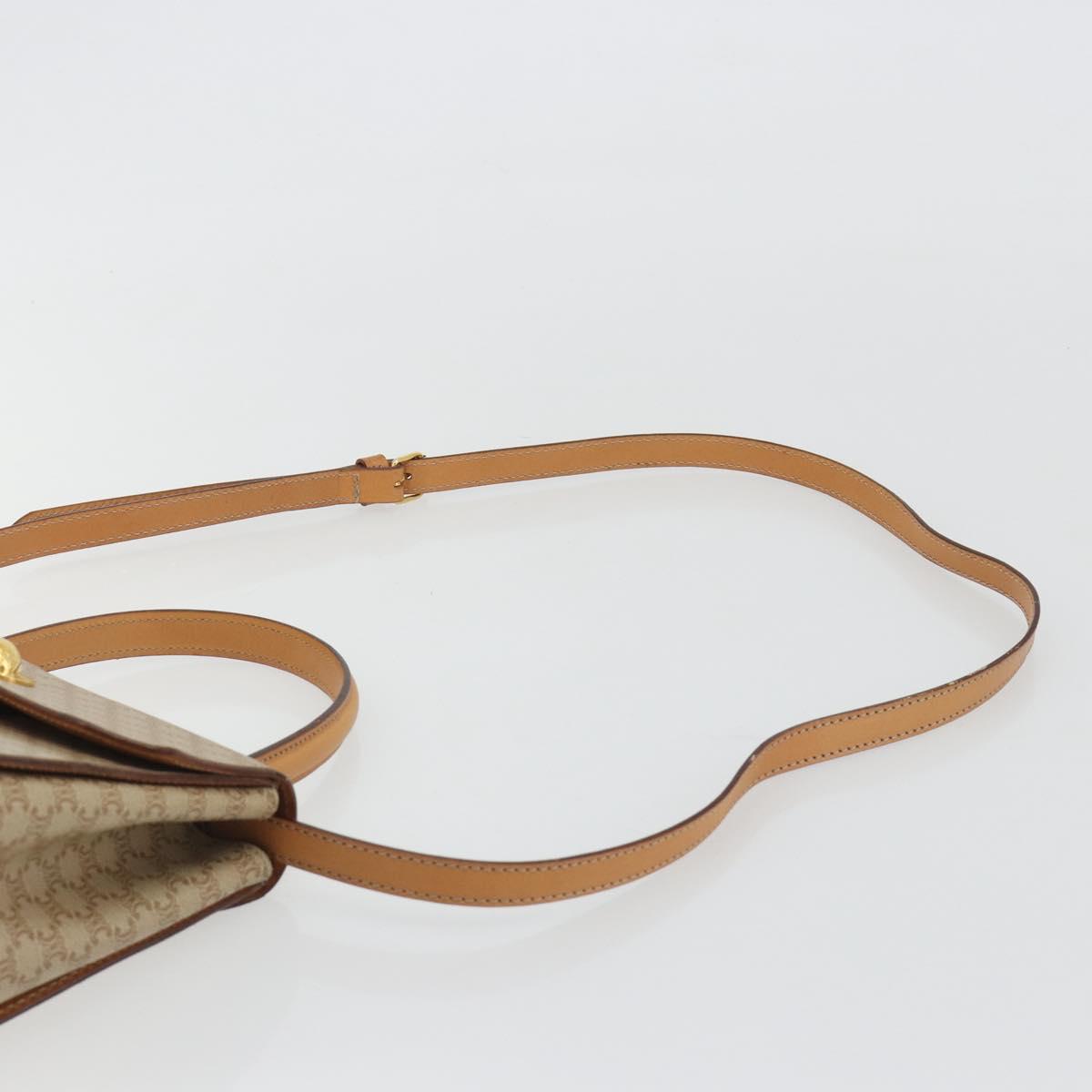 CELINE Macadam Canvas Star Ball Hand Bag PVC 2way Beige Gold Auth 190408A