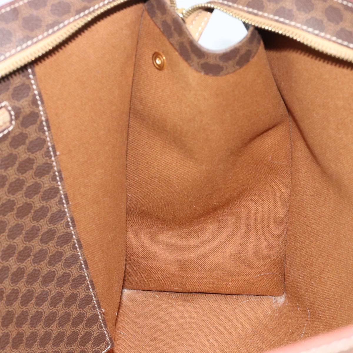 CELINE Macadam Canvas Tote Bag PVC Leather Brown Gold Auth 190411