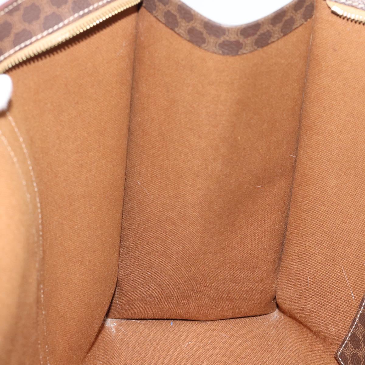 CELINE Macadam Canvas Tote Bag PVC Leather Brown Gold Auth 190411