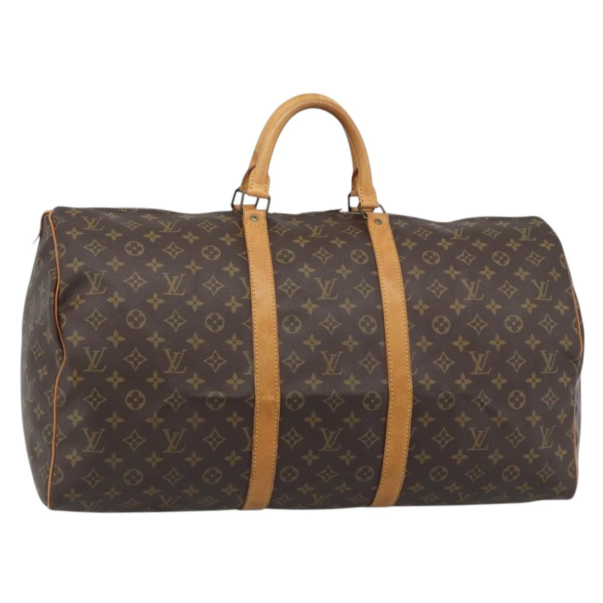 LOUIS VUITTON Monogram Keepall 55 Boston Bag M41424 LV Auth 190412A