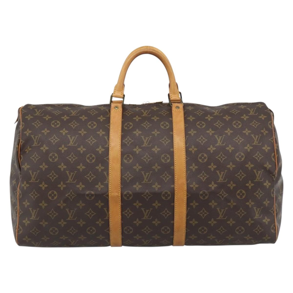 LOUIS VUITTON Monogram Keepall 55 Boston Bag M41424 LV Auth 190412A