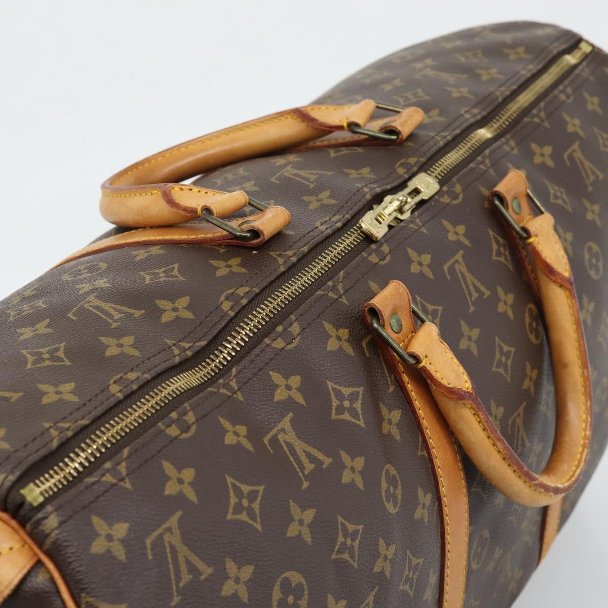 LOUIS VUITTON Monogram Keepall 55 Boston Bag M41424 LV Auth 190412A