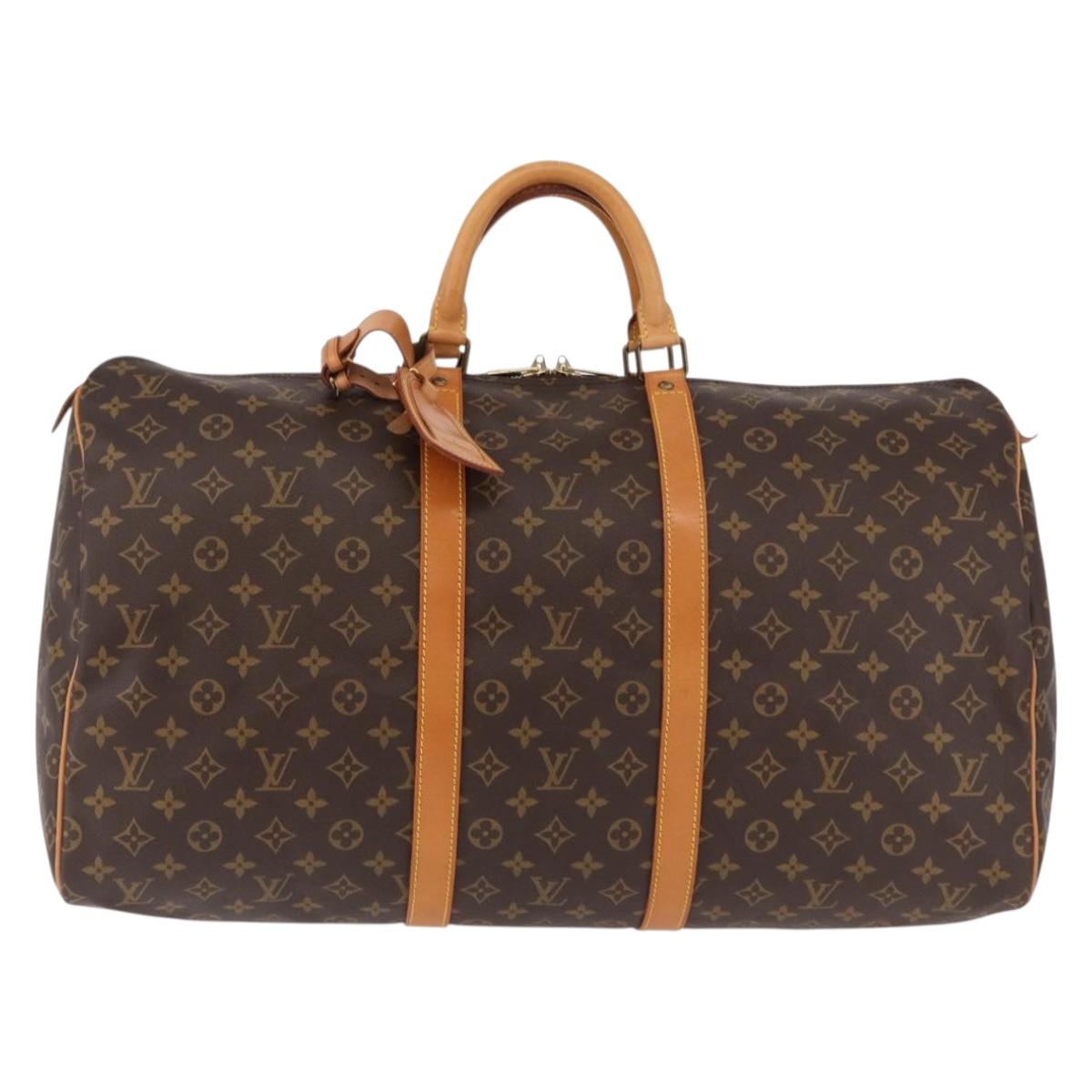 LOUIS VUITTON Monogram Keepall 55 Boston Bag M41424 LV Auth 190413V