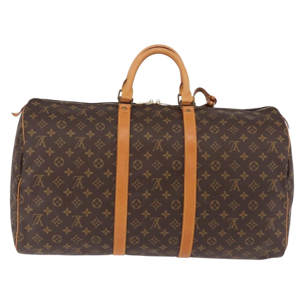 LOUIS VUITTON Monogram Keepall 55 Boston Bag M41424 LV Auth 190413V