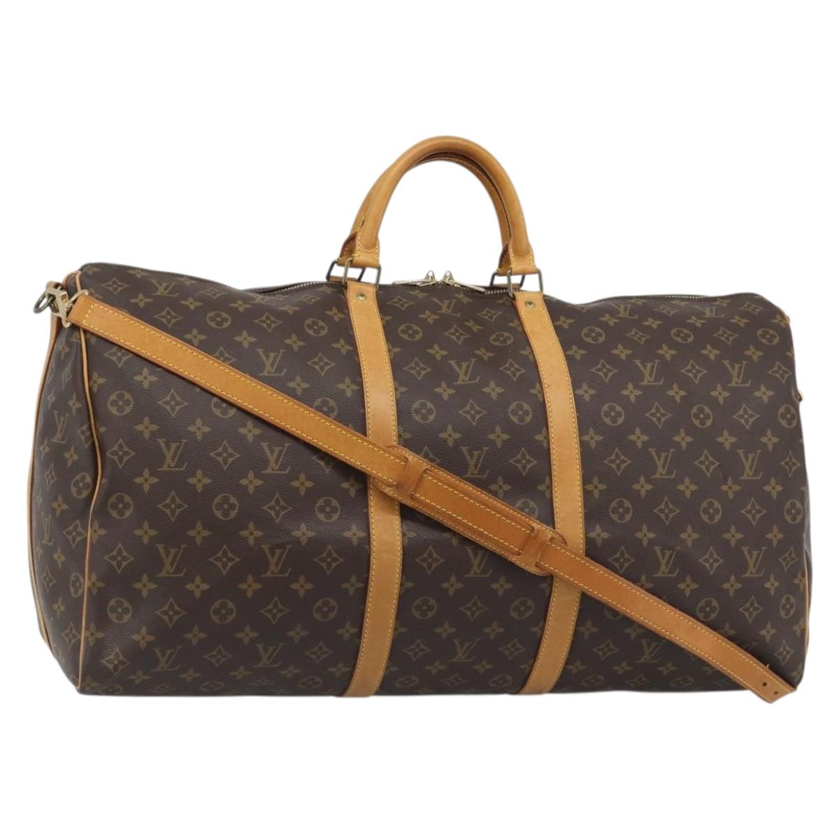 LOUIS VUITTON Monogram Keepall Bandouliere 60 Boston Bag M41412 LV Auth 190414A
