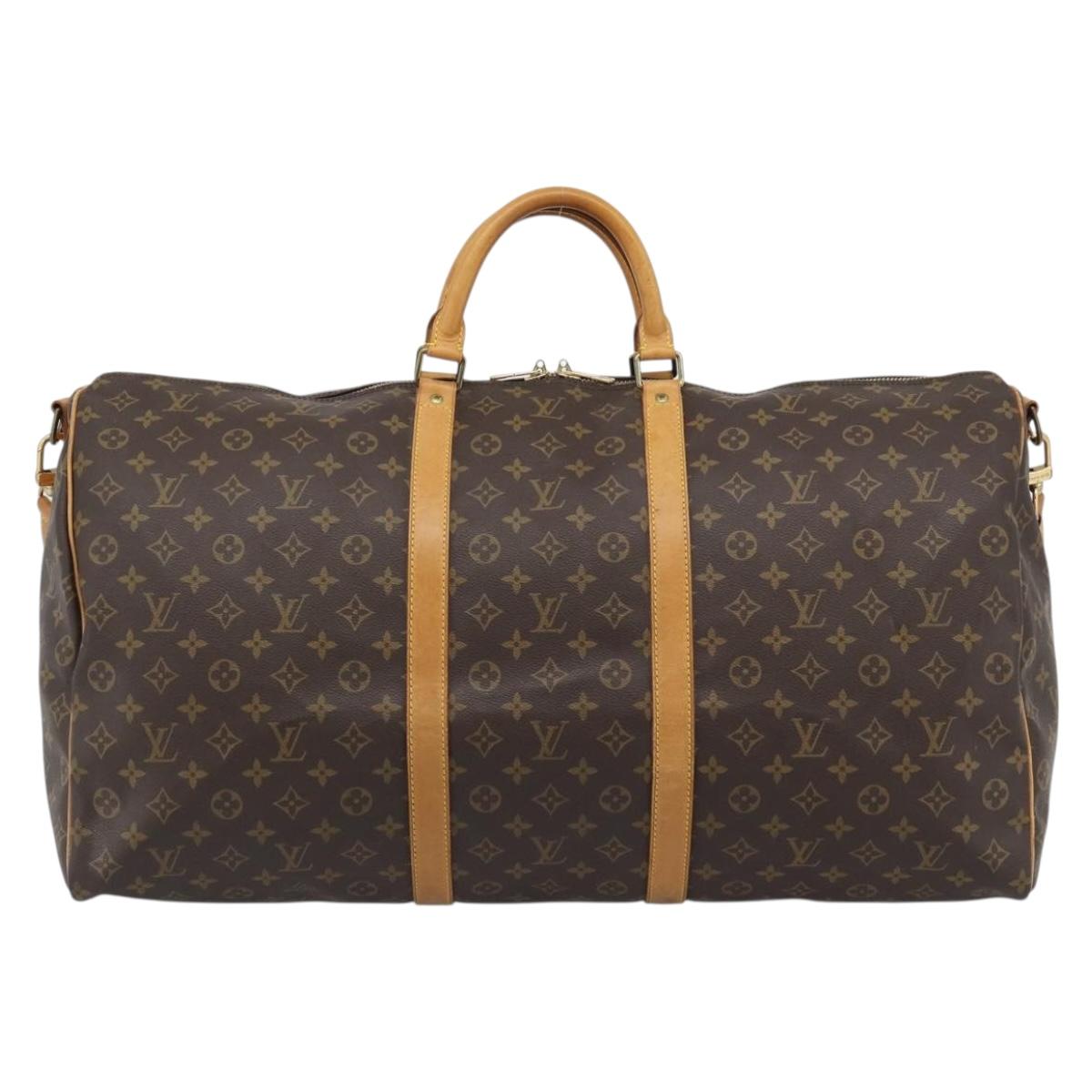 LOUIS VUITTON Monogram Keepall Bandouliere 60 Boston Bag M41412 LV Auth 190414A