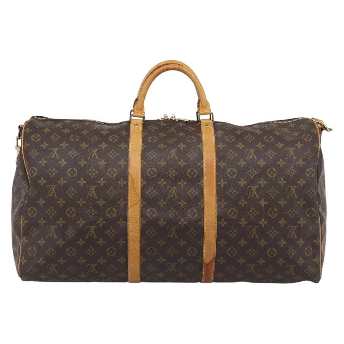 LOUIS VUITTON Monogram Keepall Bandouliere 60 Boston Bag M41412 LV Auth 190414A