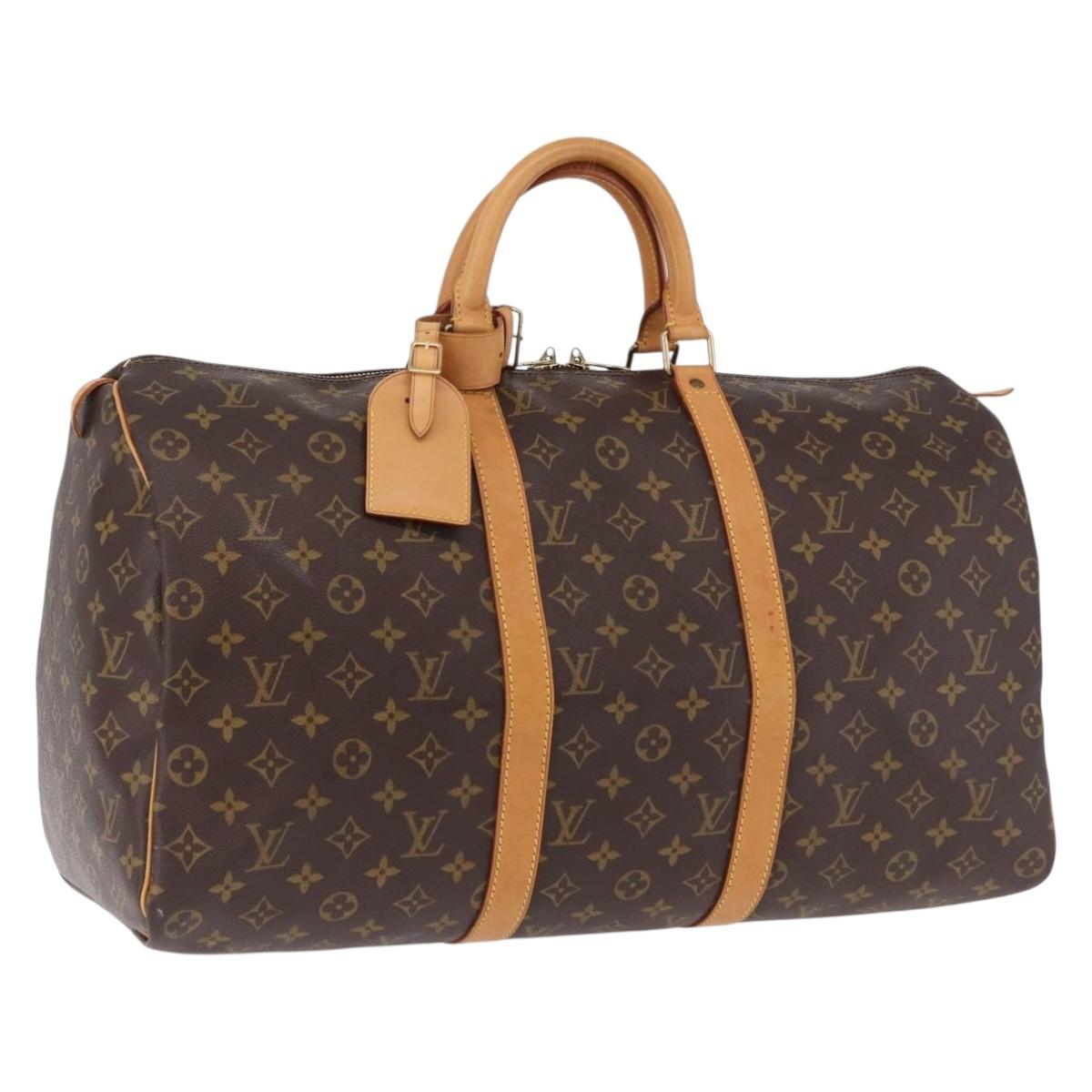 LOUIS VUITTON Monogram Keepall 50 Boston Bag M41426 LV Auth 190417A