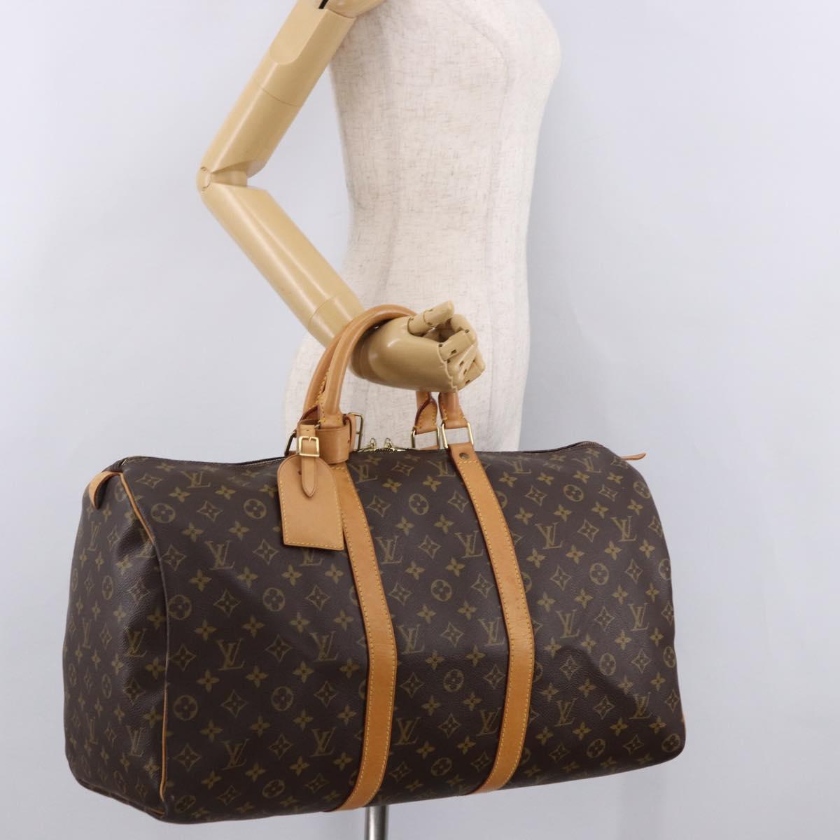 LOUIS VUITTON Monogram Keepall 50 Boston Bag M41426 LV Auth 190417A