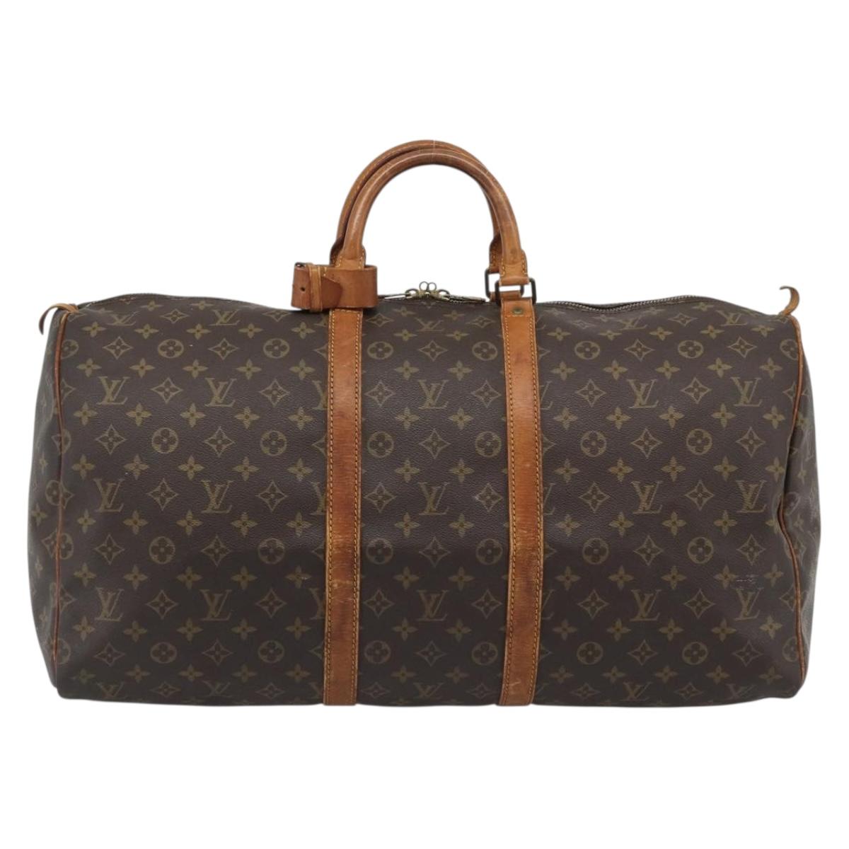 LOUIS VUITTON Monogram Keepall 55 Boston Bag M41424 LV Auth 190419