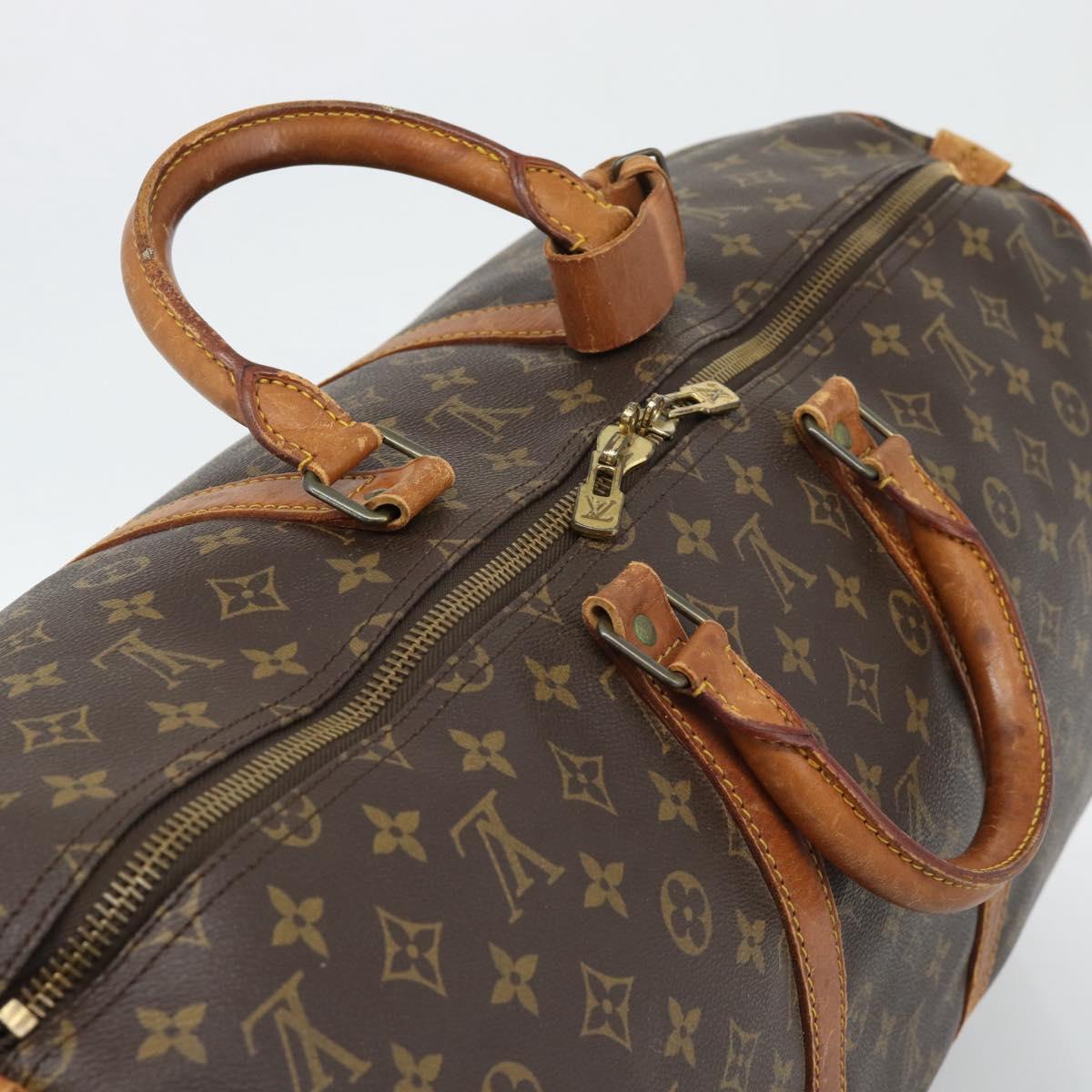 LOUIS VUITTON Monogram Keepall 55 Boston Bag M41424 LV Auth 190419