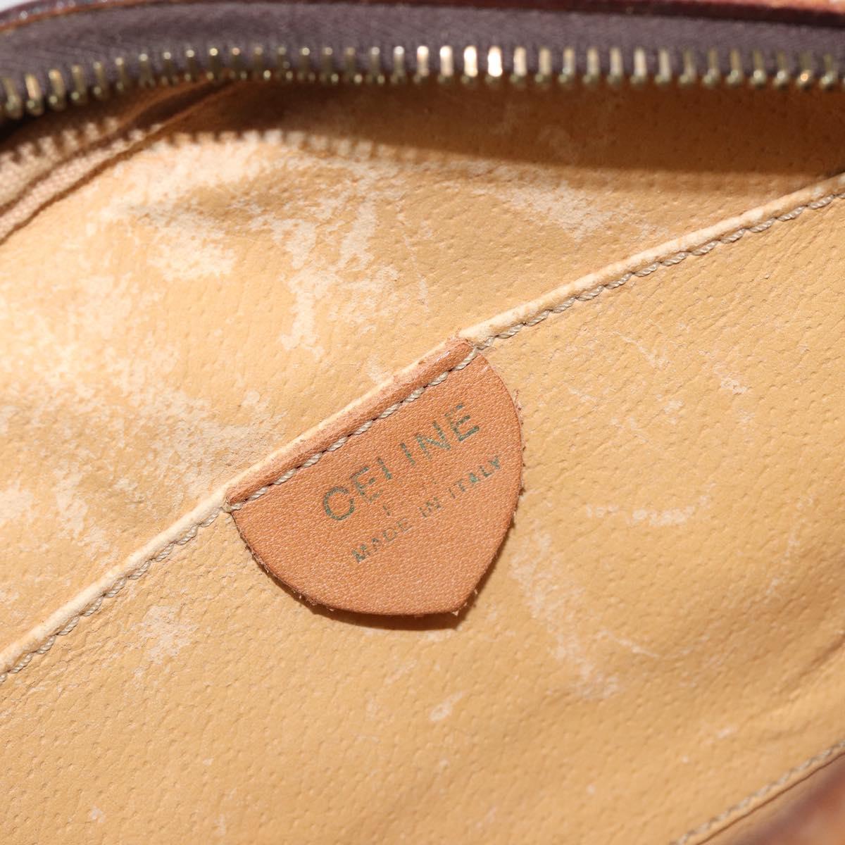 CELINE Macadam Canvas Shoulder Bag PVC Leather Brown Gold Auth 190422A