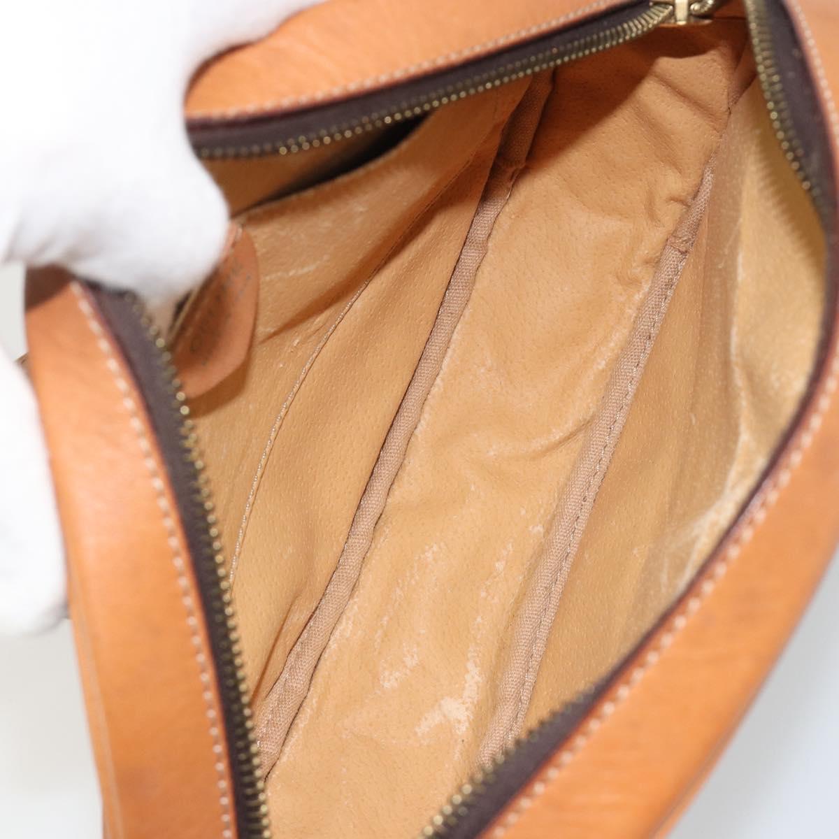 CELINE Macadam Canvas Shoulder Bag PVC Leather Brown Gold Auth 190422A