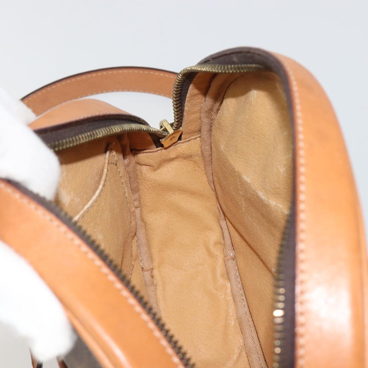 CELINE Macadam Canvas Shoulder Bag PVC Leather Brown Gold Auth 190422A