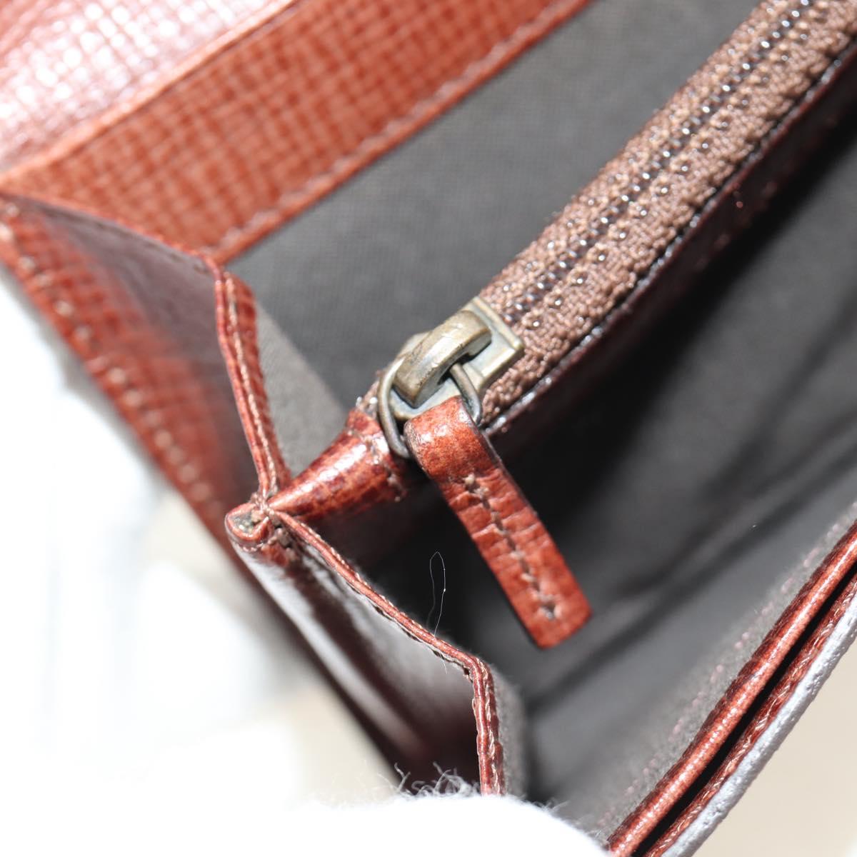 FENDI Zucca Canvas Long Wallet Black Brown Auth 190427V