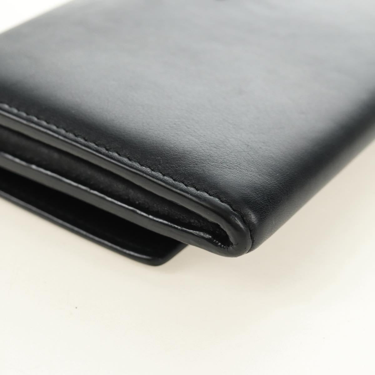 SAINT LAURENT Y Line Long Wallet Leather Black Gold 314995 Auth 190428A